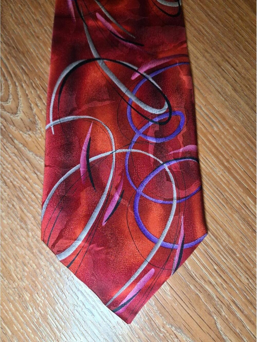 VINTAGE Jerry Garcia Silk Tie Red Multicolor Limited Edition